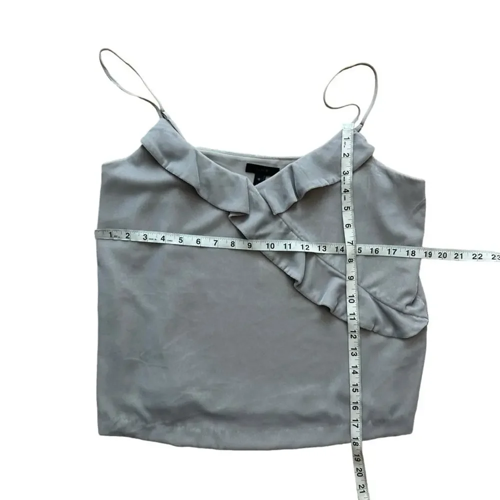 NEW J. Crew Grey Velvet Ruffle Camisole Size 10